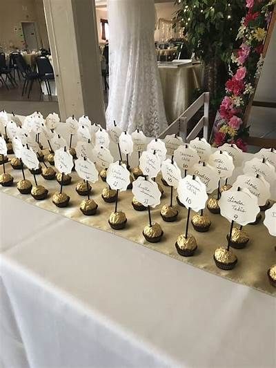 Pin by Heather Hertz on 50th Anniversary | Place card holders, Table ... Ideas, Wedding, Anniversary, Mariage, Bodas, Wedding Anniversary, Invitation, Golden Anniversary Decorations, Fiestas