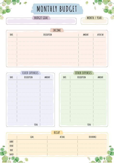 Planners, Organisation, Monthly Budget Template, Monthly Budget Planner, Weekly Budget Printable, Weekly Budget Template, Monthly Budget Printable, Budget Planner Template, Simple Budget Template