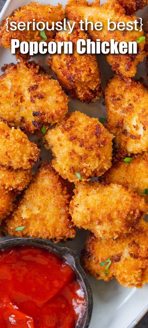 If you’ve never tried it before, it features tender chunks of chicken breast that have been breaded and deep-fried to golden brown perfection. Foodies, Popcorn, Apps, Fried Popcorn Chicken Recipe, Popcorn Chicken Recipe Easy, Easy Popcorn Chicken Recipe, Popcorn Chicken Recipe, Kfc Popcorn Chicken Recipe, Popcorn Chicken