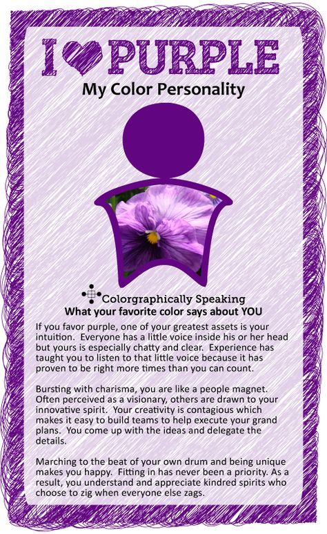 ♥ Purple?  Spiritual, intuitive, maybe a little mysterious. Those are common ‘purple people’ qualities. Click for more my favorite color is purple meaning.  #paint #color #purple color psychology Aquarius, Color Personality, Color Meanings, Shades Of Purple, Color Me, Favorite Color, Color Therapy, True, Color Theory