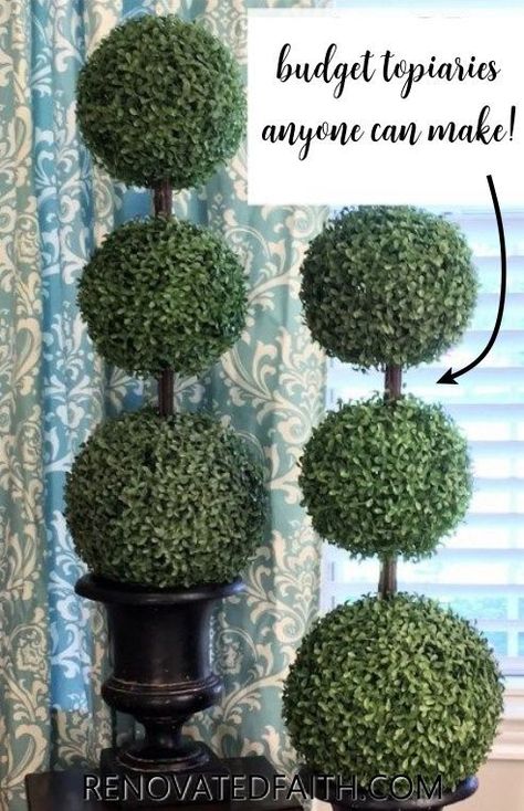 Diy, Decoration, Crafts, Topiary Centerpieces, Artificial Trees Diy, Topiary Decor, Topiary Diy, Preserved Boxwood Topiary, Diy Front Porch