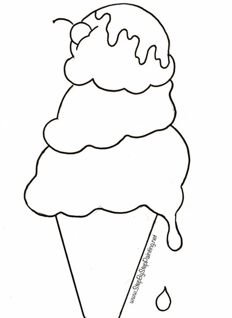 Ice Cream Cone Painting - Step By Step Tutorial For Beginners Graffiti, Crafts, Painting & Drawing, Painting Lessons, Painting For Kids, Painting Templates, Learn To Paint, Step By Step Painting, Easy Drawings