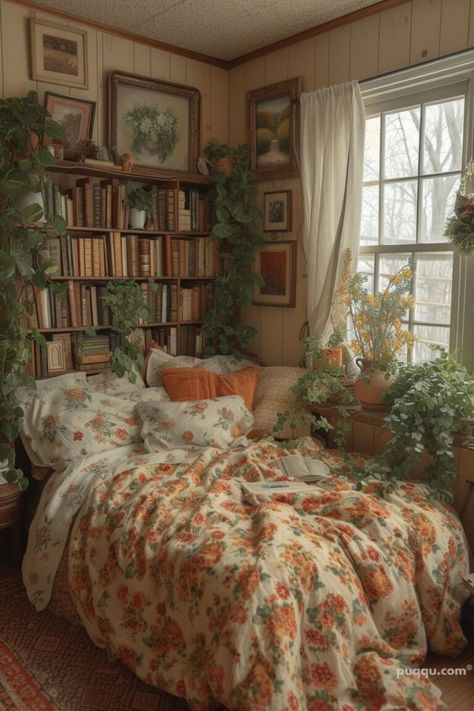 Book Lover's Bedroom Ideas: Create Your Cozy Literary Haven - Puqqu Home, Cozy Room Decor, Cozy Eclectic Bedroom, Book Room Aesthetic, Cozy Room, Book Lovers Bedroom, Bedroom Aesthetic Cozy, Room Inspiration Bedroom, Library Room Aesthetic