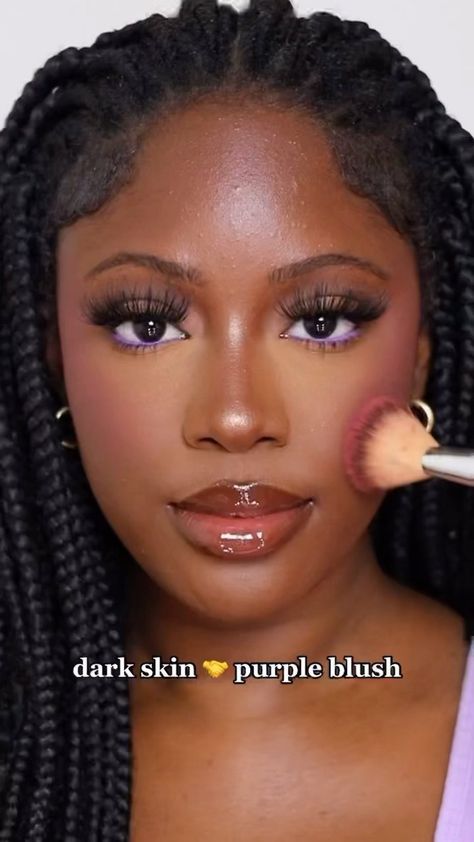 jasadetunji on Instagram: this is the @morphe2 Perk Up Blush in “Berry Dreams” with some purple eyeshadow on top! 💜 purple on dark skin is top tier! #makeuptrends… Make Up Trends, Beauty Make Up, Prom, Inspiration, Eyeliner, Ideas, Instagram, Berry, Blush For Dark Skin