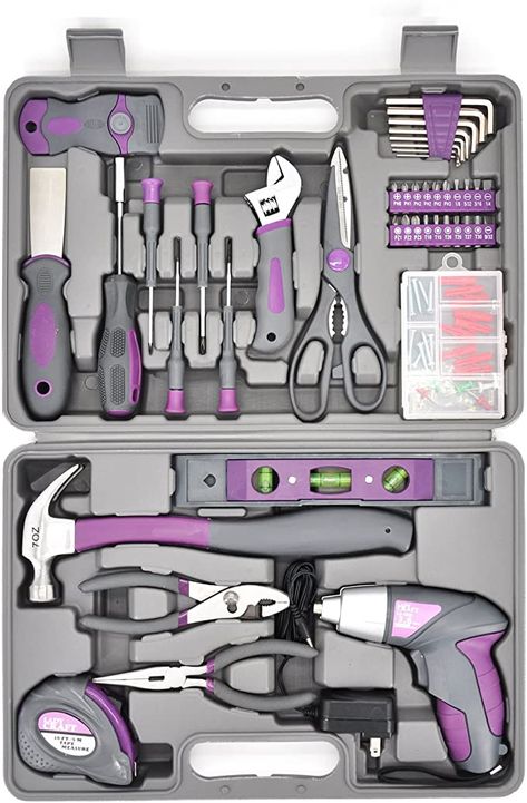 Screwdriver Tool, Tool Set, Tool Box, Tool Kit, Hand Tool Kit, Cordless Screwdrivers, Screwdriver, Cordless Drill, Pink Tool Set
