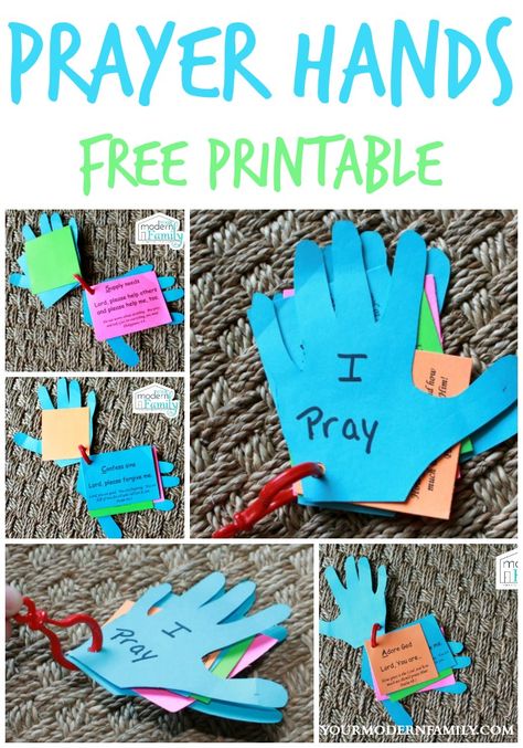 DIY prayer hands for kids - Teaching a child to pray on their own.   yourmodernfamily.com Bible Crafts, Ramadan, Diy, Pre K, Bible Crafts For Kids, Bible For Kids, Prayer Crafts, Bible Study For Kids, Bible School Crafts