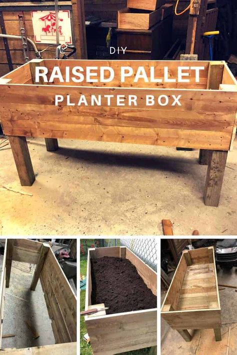 Planters, Pallet Planter Box, Diy Planter Box, Planter Boxes, Pallet Planter, Diy Planters, Wood Pallet Planters, Diy Raised Garden, Raised Planter