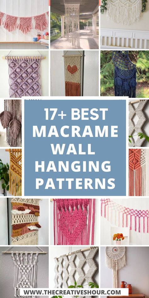 Macrame is such a versatile crafting technique that is not only easy to do but also a lot of fun once you start. Some of these DIY projects could also be amazing gifting ideas. Click here for more beautiful DIY macrame wall hanging patterns, easy macrame wall hanging patterns, macrame wall hanging patterns with tutorials. Crochet, Macrame Wall Hanging Pattern Free, Diy Macrame Wall Hanging Tutorials, Macrame Wall Hanging Patterns, Macrame Wall Hanging Diy, Large Macrame Wall Hanging Diy, Easy Macrame Wall Hanging, Macrame Diy Wall Hanging, Macrame Wall Hanging Ideas