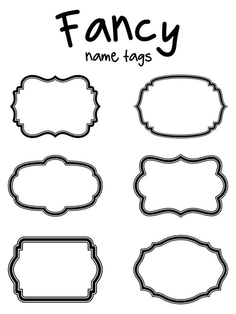 Fancy Name Labels Templates Printable Crafts, Harry Potter, Diy, Name Tag Templates, Free Label Templates, Label Shapes, Label Templates, Editable Labels, Free Labels