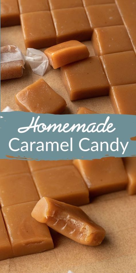 When you want to make something special for the holidays this year, take a look at this great homemade caramel candy recipe from Live Well Bake Often. Learn how easy it is to make soft caramel candy from scratch with this easy tutorial. Homemade caramels require just a handful of ingredients and a little patience. These caramels are great for a treat or even a delicious food gift for Christmas this year. Try this great caramel candy recipe. You will love it. Sweet, Foods, Homemade, Caramel, Yummy, Delicious, Food, Soft Caramel, Easy Homemade