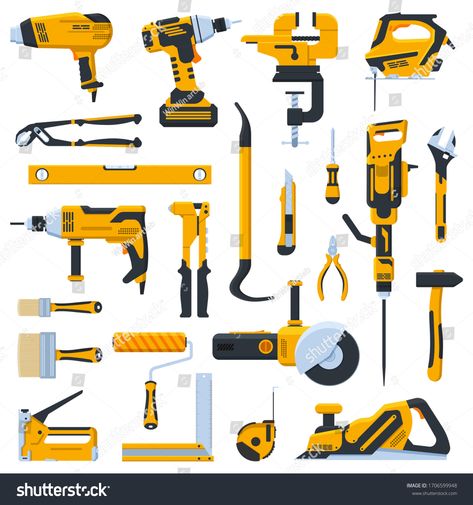Building construction tools. Construction home repair hand tools, drill, saw and screwdriver. Renovation kit vector illust #Ad , #sponsored, #hand#repair#drill#Renovation Garages, Design, Tools And Equipment, Construction Tools, Building Construction, Carpentry Tools, Carpentry Projects, Engineering Tools, Tool Wall Storage