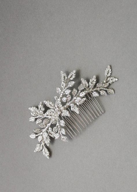 The Evalina is perfect for short bobs, bridal updos and long loose side swept curls. Inspired by soft and beautiful botanical details... Wedding Hairstyles And Makeup, Bridal Hair Comb Side, Bridal Hair Accessories, Wedding Hair Clips Side, Bridal Hair Jewelry, Hair Comb Wedding, Bridal Hair Accesories, Bridal Hair Comb, Bride Hair Jewelry