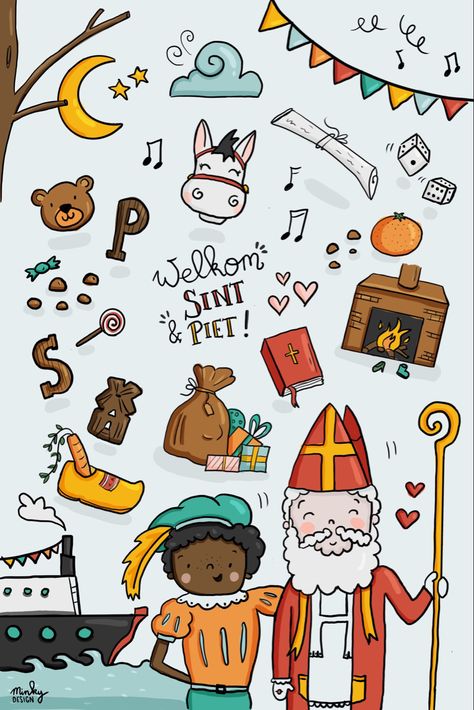 Kids, Doodles, Ideas, Kerst, Sinter Klaas, Knutselen, Kunst, Sinterklaas, Journal Doodles