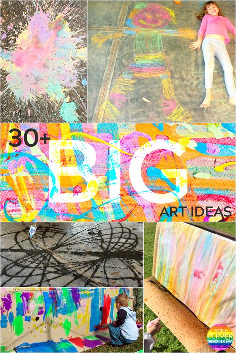 BIG Art - 30+ ideas for different BIG art projects for children to try at home or at school | you clever monkey Art, Elementary Art, Kids Art Projects, Art Activities For Toddlers, Elementary Art Projects, Projects For Kids, Toddler Art, Art For Kids, Art Activities