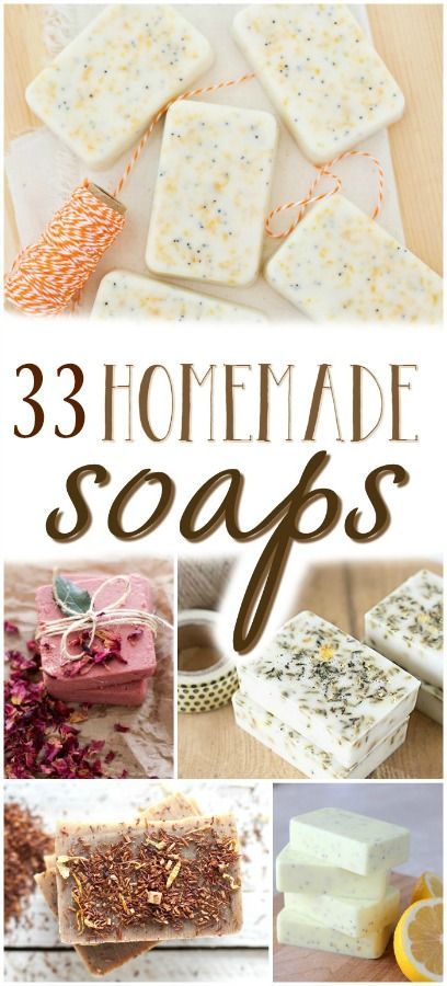 Looking for a few new favorite homemade soap recipes? Learn how to make homemade soap with these 33 super recipes! Detergent, bar soap, body wash and more! Home Made Soap, Diy Bath Products, Soap Making, Diy Natural Products, Homemade Bath Products, Diy Soap, How To Make Homemade, Diy Spa, Crafts To Sell
