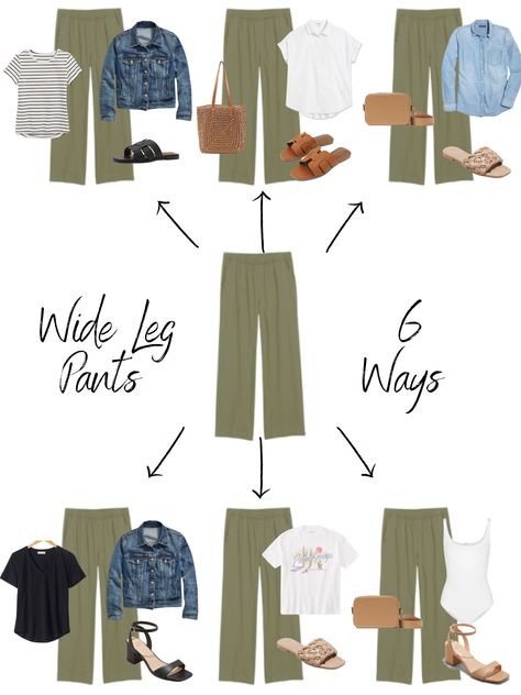 Green Linen Pants, Green Pants Outfit, Capsule Wardrobe Casual, Linen Pants Outfit, Wide Leg Pants Outfit, Leg Pants Outfit, Look Boho Chic, Chic Wardrobe, Olive Pants