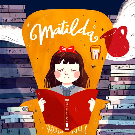 Matilda / cover redesign on Behance Book Nerd, Art, Fan Art, Illustrators, Films, Matilda Movie, Matilda, Artist, Matilda Roald Dahl