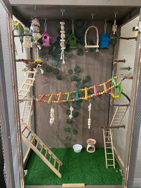 Diy Bird Cage, Diy Parakeet Cage, Cages For Birds, Diy Bird Toys, Pet Bird Cage, Bird Cages, Diy Parrot Toys, Homemade Bird Toys, Parrot Cages
