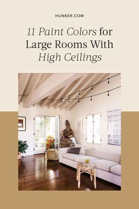 Here is How to Choose Paint Colors for a Large Room With a Vaulted Ceiling. #hunkerhome #paintcolorideas #tallceiling #vaultedceiling #vaultedceilingideas Paint Colours, Paint Colors, Ceiling, High Ceiling, Coastal, Room, Coastal Dining, Color, Dining