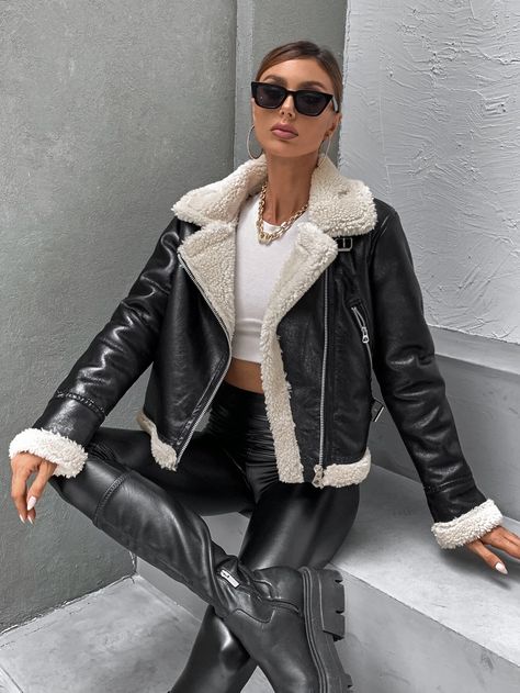 Outfits, Winter Outfits, Womens Leather Jacket Outfit, Leather Jacket Outfits, Leather Jacket, Faux Leather Biker Jacket, Biker Jacket Outfit, Moto Jacket Outfit, Biker Jacket Outfit Women