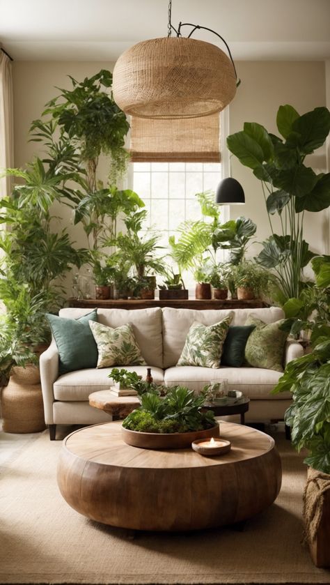 Living room decorations usually serve as the focal point of any room, and the ability to add life to... Home Décor, Inspiration, Design, Architecture, Boho, Living Room Plants, Boho Living Room Decor, Plant Decor Living Room, Boho Living Room