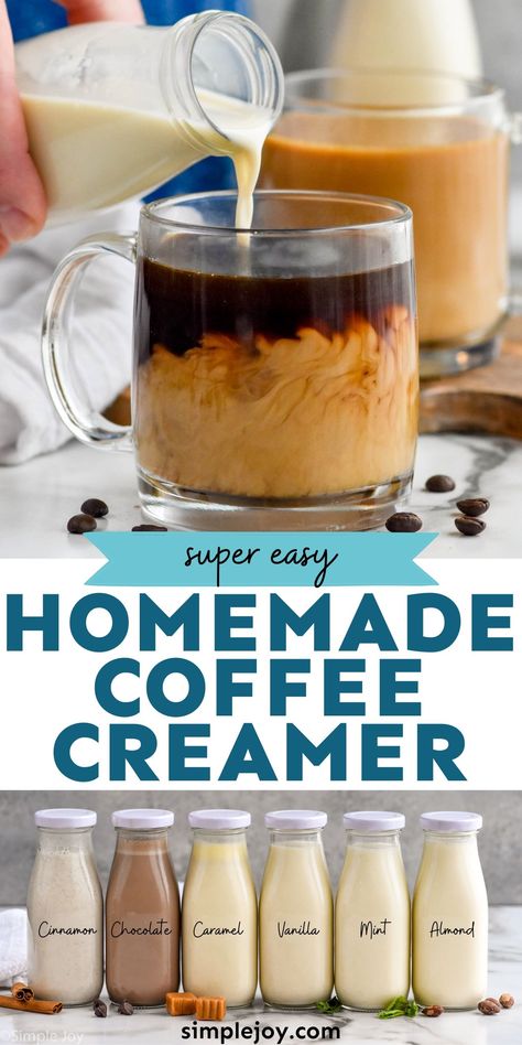 Homemade Coffee Creamer comes together with just four ingredients. Mix it up with different flavors, or try one our six variations! Your coffee will never be the same. Matcha, Coffee Recipes, Dips, Texture, Healthy Recipes, Healthy Coffee Creamer, Homemade Coffee Creamer, Caffeine Recipes, Coffee Creamer