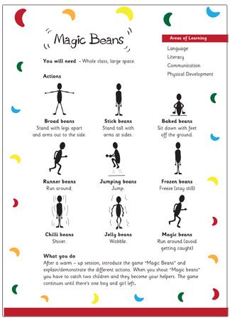 Magic Beans Game | Free Early Years & Primary Teaching Resources (EYFS & KS1) Physical Education Activities, Play, Pre K, Physical Education Games, Physical Activities For Kids, Eyfs Activities, Activities, Recess, Learning Resources
