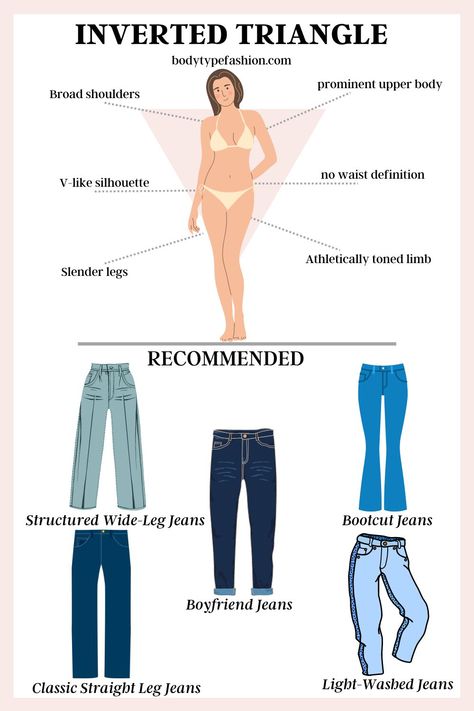 Dressing, Jeans, Types Of Jeans, Triangle Body Shape Outfits, Triangle Body Shape Fashion, Inverted Triangle Body Shape Outfits, Inverted Triangle Body Shape Fashion, Body Types, Inverted Triangle Body Shape Celebrities