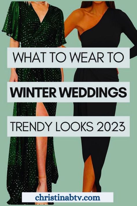 Looking for winter wedding guest outfit ideas? Stay warm and stylish with these cold formal looks. From classy to semi-formal attire, this blog post has all the inspiration you need. Explore outdoor-friendly dresses and elegant options for the 2023 and 2024 wedding season. Find the perfect ensemble to make a statement and keep cozy at your next winter wedding! Ideas, Winter, Outfits, Winter Wedding Guest Dress, Wedding Guest Outfit Winter, Winter Wedding Guest Dresses, Winter Wedding Dress Guest, Formal Wedding Guest Attire, Best Wedding Guest Dresses
