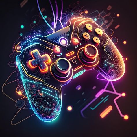 Design, Neon, Video Game, Nintendo, Gaming Wallpapers, Gaming Posters, Game Background, Game Controller Art, Video Game Console