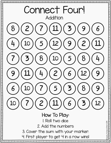 Use this Connect Four game to have students practice their Spanish numbers. They have to say the equation aloud in Spanish along with the sum. Pre K, Maths Centres, Math Centers, Math Games, Free Math Games, Math Addition, Math Stations, 3rd Grade Math, 2nd Grade Math