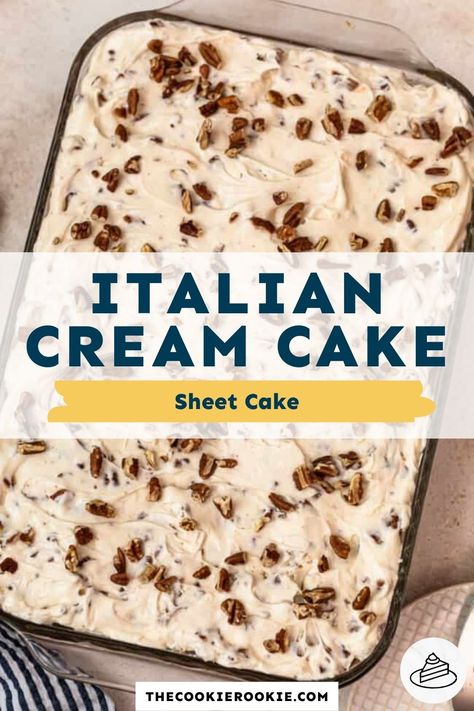 Muffin, Brownies, Ideas, Pie, Crochet, Italian Cream Cake Recipe From Scratch, Italian Cream Cake Recipe Easy, Italian Cream Cheese Cake, Cream Cheese Cake Recipes