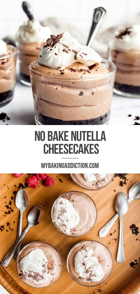 Nutella, Cheesecakes, Desserts, No Bake Nutella Cheesecake, Nutella Cheesecake, Cheesecake, Bread