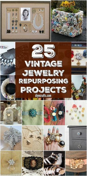 25 Amazingly Creative Ways To Repurpose Vintage Jewelry {Collection Created and Curated by DIYnCrafts Team} via @vanessacrafting Jewellery Making, Bijoux, Vintage Jewellery Crafts, Vintage Jewelry Repurposed, Repurposed Jewelry, Vintage Jewelry Diy, Recycled Jewelry, Old Jewelry Crafts, Vintage Jewelry Crafts