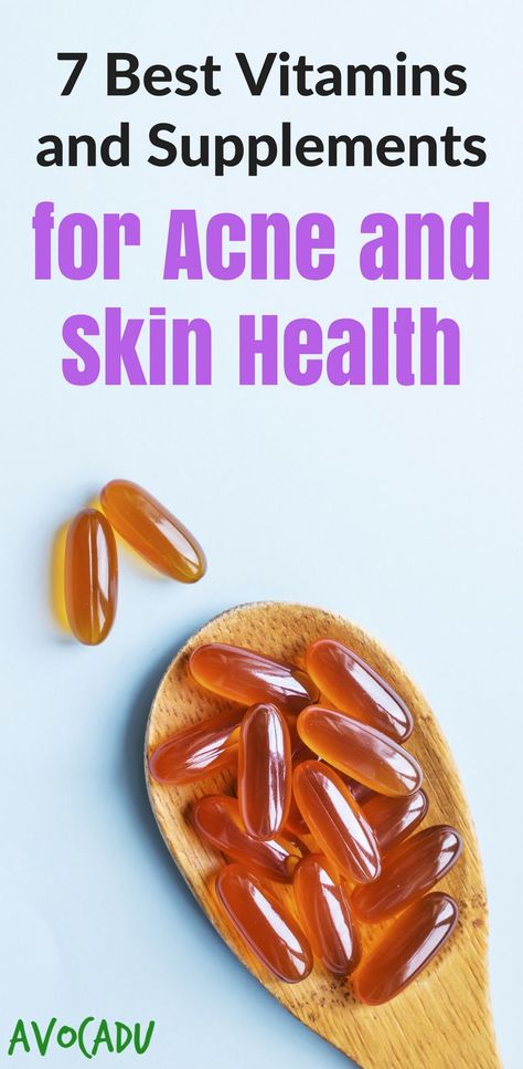 A healthy diet is the fastest way to great skin but these 7 best vitamins and supplements for acne and skin health are a great supplement to your diet! | Avocadu.com Skin Care Remedies, Vitamins, Skin Care Advices, Acne Remedies, Natural Therapy, Anti Aging Skin Care, Anti Aging Skin Products, Skin Health