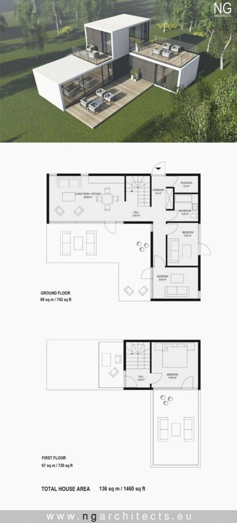 Contemporary Nicholas-718 - Robinson Plans House Floor Plans, House Design, House Plans, Modern House Design, Modern House Plans, Small House Design, Modular Homes, Container House Plans, Container House Design
