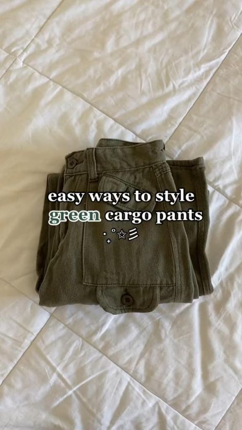 Trousers, Outfits, Shirts, Grunge Outfits, Green Cargo Pants, Cargo Pants Outfit, Cargo Outfit, Cargo Pants, Pants