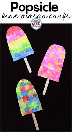 One of the first things my kids think about as soon as the weather warms up is popsicles! So we just couldn't help but make this fun, colorful popsicle fine motor craft. There is a lot of fine motor work involved in pulling, grasping, and sticking the bri Crafts, Pre K, Arts And Crafts For Kids, Craft Activities, Crafts For Kids, Preschool Crafts, Summer Preschool Crafts, Fun Crafts, Summer Crafts For Kids