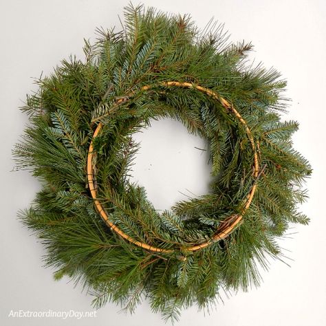 How to Make a Fresh Evergreen Wreath for Christmas Decorating | An Extraordinary Day Natal, Winter, Diy, Fresh Christmas Wreath, Christmas Wreaths Diy Evergreen, Christmas Decorations Wreaths, Christmas Wreaths To Make, Seasonal Decor, Holiday Wreaths