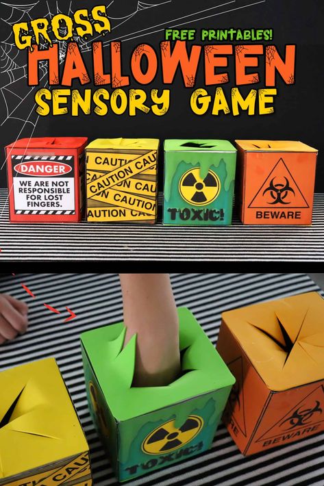 Halloween Touch And Feel Game, Halloween Mystery Box Ideas, Halloween Party Activities, Classroom Halloween Party, Sensory Games, Fun Halloween Games, Halloween Kindergarten, Halloween Sensory, School Halloween Party