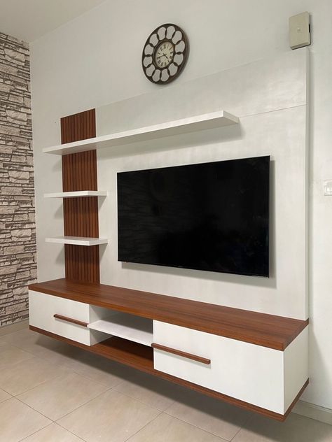 Creative Furniture Max Design Media Unit/TV Console Aesthetically Designed With Intricacy And Finished In Wooden Laminate Finish Design, Interior, Tv Cupboard Design For Hall, Tv Cabinet Wall Design, Tv Unit Furniture Design, Modern Tv Wall Units, Tv Cupboard Design, Simple Tv Unit Design, Tv Unit Design Modern