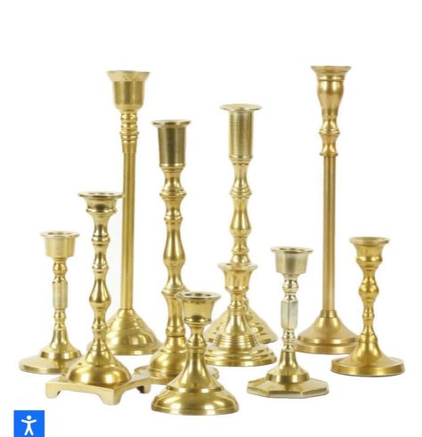 Tables, Inspiration, Decoration, Gold Taper Candle Holders, Gold Taper Candles, Taper Candle Holders, Decorative Taper Candles, Candlestick Centerpiece, Gold Candle Holders