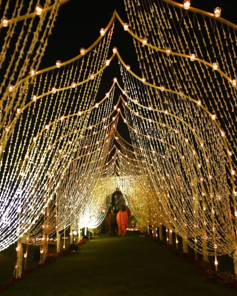 Unique Decor Ideas Looking for the best decorators in your town? find them #decor #fairylight #wedding #indianwedding #skyfall #decoration #decorators #lights #lighting #entry #entrance #shaadisaga Decoration, Wedding Hall Decorations, Wedding Stage Decorations, Wedding Lights, Lights Wedding Decor, Wedding Backdrop Decorations, Wedding Decor Inspiration, Outdoor Wedding Decorations, Wedding Entrance Decor