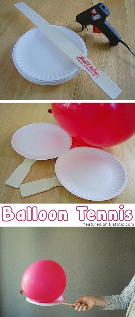 Balloon Tennis... Easy and cheap entertainment! -- 29 of the MOST creative crafts and activities for kids! Parties, Diy For Kids, Diy, Pre K, Balloon Games, Diy Kids Games, Kids Party, Fun Crafts For Kids, Fun Crafts