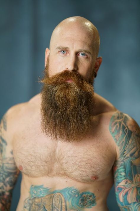 Beard: The Ultimate Style Statement for Bald Men in 2023 Tattoos, Beard Styles, Beard, Bald Men, Bald With Beard, Balding, Beard Trend, Beard Fade, Red Beard