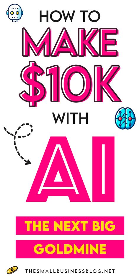 Check out our comprehensive guide on 'How to Make Money With AI'. Dive into the world of artificial intelligence and explore innovative strategies that could net you a whopping $10k per month! Whether you're tech-savvy or just beginning, our guide will show you how to make money online leveraging the power of AI. Don't miss out on this golden opportunity to be at the forefront of the digital revolution. #howtomakemoneyonline #waystomakemoney #makemoneywithai" Earning Money, Earn Money Online Free, Earn Money From Home, Earn Money Online, Online Jobs, Online Jobs From Home, Extra Income, Make Money From Home, Make Money On Amazon
