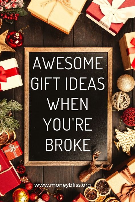 Find cool, cheap and free present ideas for any holiday. Plenty of awesome gift ideas when you’re broke. Christmas, birthday, graduation. Thoughtful gifts don't have to break the budget. - Money Bliss #money #christmas #gifts Gift Ideas, Homemade Gifts, Christmas Gifts For Mom, Cheap Gifts, Work Christmas Gifts, Unique Christmas Gifts Diy, Thoughtful Gifts, Diy Christmas Gifts Cheap, Best Gifts