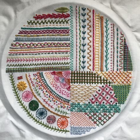 Patchwork, Embroidery Designs, Crewel Embroidery, Embroidery Patterns, Embroidery Sampler, Sewing Embroidery Designs, Cross Stitch Embroidery, Embroidery And Stitching, Basic Embroidery Stitches