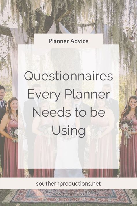 There are several questionnaires wedding planners need to be using to save time and to be more efficient. | Wedding Planner Education | In this blog post I'm sharing the questionnaires I use in my planning business. You can download some of our questionnaires for free as well as purchase a few from our shop just for wedding planners #weddingplanner #weddingplannereducator #weddingplannereducation #howtobecomeaweddingplanner #weddingplannertemplates #questionnairesforplanners #weddingplannertips Southern Charm, Wedding Planner Jobs, Wedding Planner Job, Wedding Planner Career, Wedding Planner Resources, Wedding Planning Websites, Wedding Planner Office, Wedding Planning On A Budget, Wedding Planner Packages
