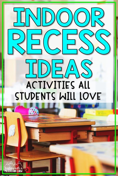Indoor recess ideas that your upper elementary students will love. Includes whole class, small group, and independent activity ideas. Ideas, Primary School Education, Reading, Lunches, Summer, Indoor Recess Activities, Indoor Recess Ideas Preschool, Indoor Recess Games, Elementary Schools